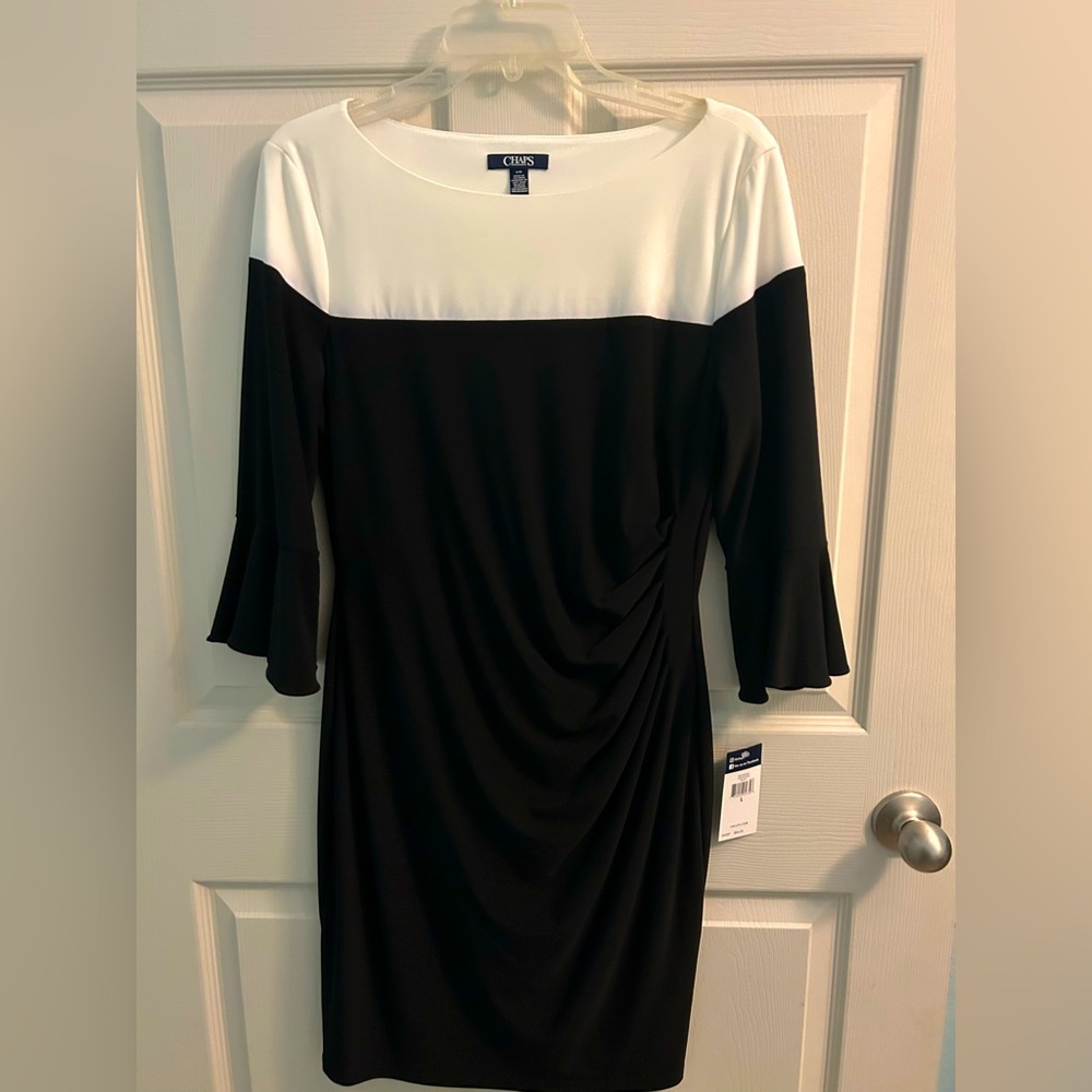NWT Chaps Black & White Dress